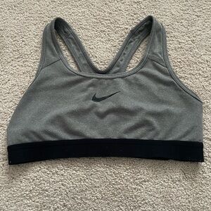 Nike Women's Gray and Black Sports Bra